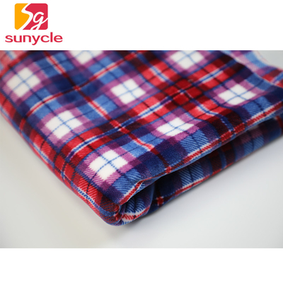 Micro tessuto del vello stampato plaid 280gsm per la sciarpa dell'indumento