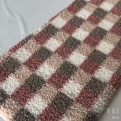 Sherpa stampato plaid tosa il tessuto 300gsm per la borsa di Hometextile della tappezzeria