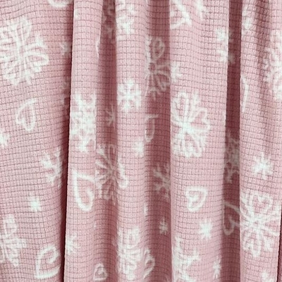 Il jacquard molle ha stampato il micro tessuto polare 160gsm di rosa