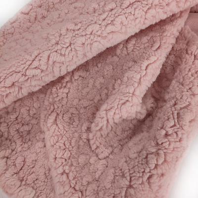 Tessuto rosa del vello di Sherpa del poliestere coperta spessa calda di inverno di 445 GSM