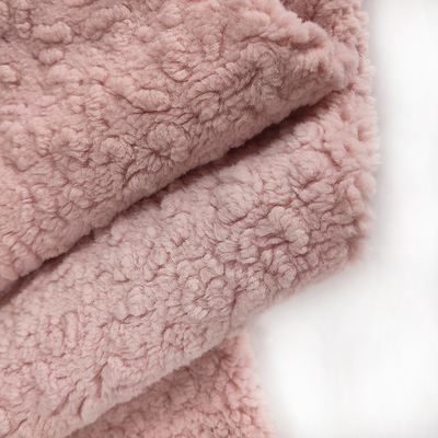 Tessuto rosa del vello di Sherpa del poliestere coperta spessa calda di inverno di 445 GSM