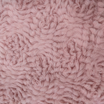 Il tessuto rosa della pelliccia del Faux del poliestere ha tricottato 58/60" per il coniglio del fiore dell'abbigliamento