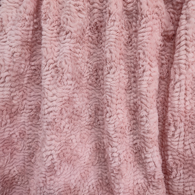 Il tessuto rosa della pelliccia del Faux del poliestere ha tricottato 58/60" per il coniglio del fiore dell'abbigliamento