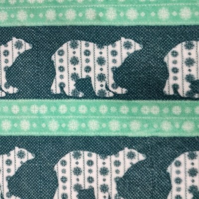 Materiale falso verde stampato 330gsm 150D della pelliccia della peluche del coniglio