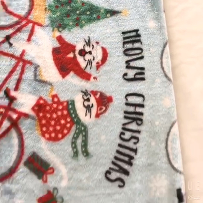 Tessuto stampato 300gsm del vello della flanella di Natale per tappezzeria Toy Blankets