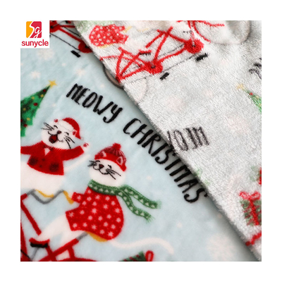 Tessuto stampato 300gsm del vello della flanella di Natale per tappezzeria Toy Blankets