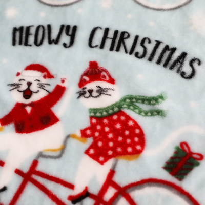 Tessuto stampato 300gsm del vello della flanella di Natale per tappezzeria Toy Blankets