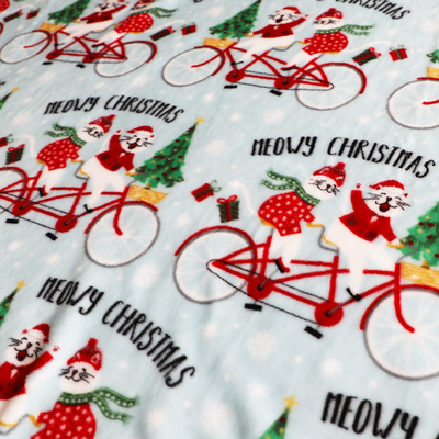 Tessuto stampato 300gsm del vello della flanella di Natale per tappezzeria Toy Blankets
