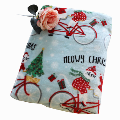 Tessuto stampato 300gsm del vello della flanella di Natale per tappezzeria Toy Blankets
