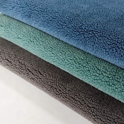 Tessuto 490gsm del vello di Sherpa del poliestere di colore solido per la borsa di Pillowslip
