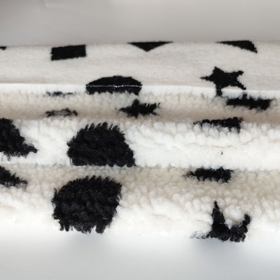 Il filato in bianco e nero del jacquard del tessuto del vello di Sherpa ha tinto per il pavimento Mats Pillow di Backoack