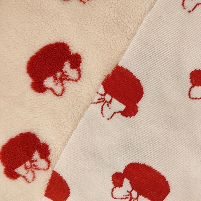 Jacquard tinto filato 100% del tessuto di Sherpa del poliestere 650gsm 288F