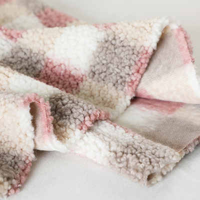 Sherpa stampato plaid tosa il tessuto 300gsm per la borsa di Hometextile della tappezzeria