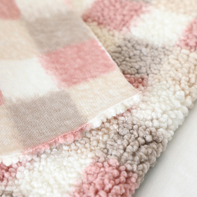 Sherpa stampato plaid tosa il tessuto 300gsm per la borsa di Hometextile della tappezzeria