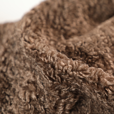 Il Faux Sherpa di colore solido tosa il cappotto all'aperto di Teddy Bear 300gsm del tessuto caldo