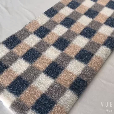 200gsm Sherpa stampato plaid ha allineato il poliestere 100% del tessuto del vello