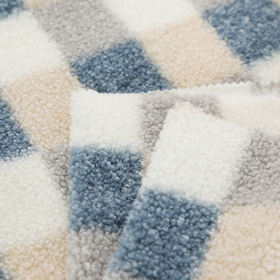 200gsm Sherpa stampato plaid ha allineato il poliestere 100% del tessuto del vello