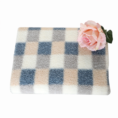 200gsm Sherpa stampato plaid ha allineato il poliestere 100% del tessuto del vello