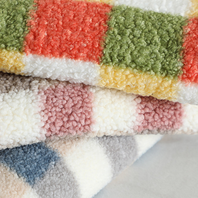 200gsm Sherpa stampato plaid ha allineato il poliestere 100% del tessuto del vello