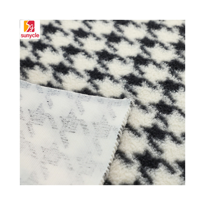 Sherpa modellato stampato tosa il tessuto 300gsm 150D per le coperte