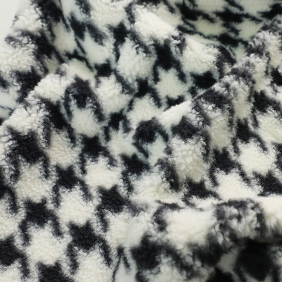 Sherpa modellato stampato tosa il tessuto 300gsm 150D per le coperte