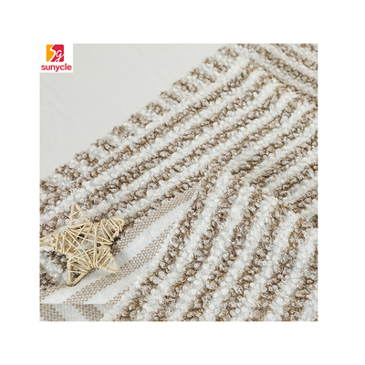 Il jacquard Brown Sherpa tosa il poliestere 100% del tessuto Teddy Bear Plush