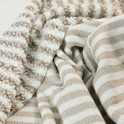 Il jacquard Brown Sherpa tosa il poliestere 100% del tessuto Teddy Bear Plush