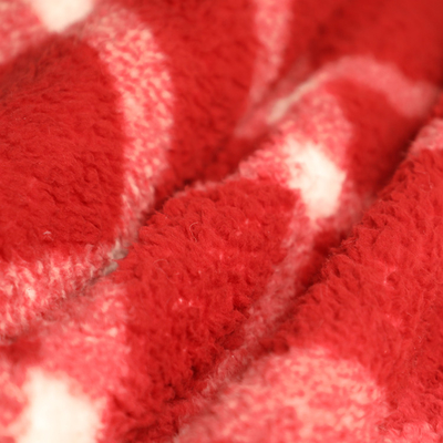 L'impianto a scacchiera ha stampato il tessuto rosso 250gsm del velluto di cotone per l'accappatoio
