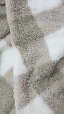 Poliestere 100% di Shu Velveteen Fabric stampato plaid 280gsm