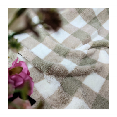 Poliestere 100% di Shu Velveteen Fabric stampato plaid 280gsm