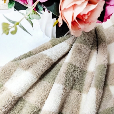 Poliestere 100% di Shu Velveteen Fabric stampato plaid 280gsm