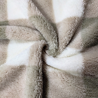 Poliestere 100% di Shu Velveteen Fabric stampato plaid 280gsm