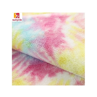 Tessuto molle 240gsm 150D di Sherpa dell'indumento dell'arcobaleno tinto legame