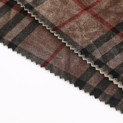 Il plaid di colore del caffè ha modellato il tessuto 240gsm del velluto per i pantaloni della tenda di Pillowslip