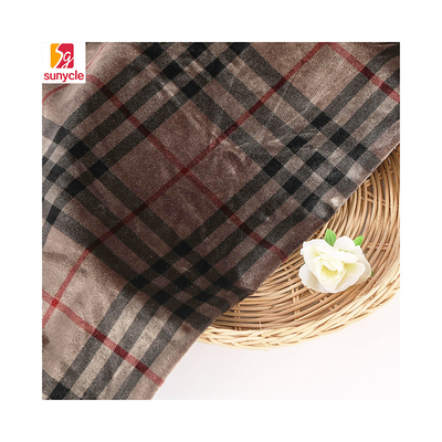 Il plaid di colore del caffè ha modellato il tessuto 240gsm del velluto per i pantaloni della tenda di Pillowslip