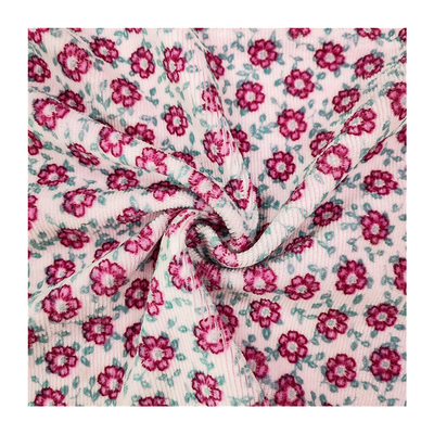 Poliestere 100% del tessuto 310gsm del velluto del velluto del jacquard stampato fiore