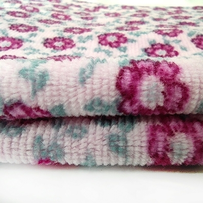 Poliestere 100% del tessuto 310gsm del velluto del velluto del jacquard stampato fiore