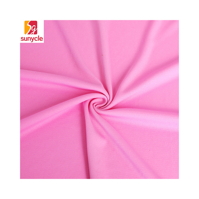 La maglietta singola tricotta la pianura rosa del tessuto di cotone 100gsm
