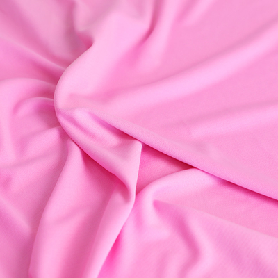 La maglietta singola tricotta la pianura rosa del tessuto di cotone 100gsm