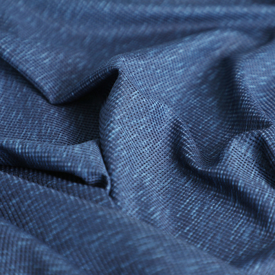 La singola cialda dell'elastam del jersey del poliestere cationico blu tricotta