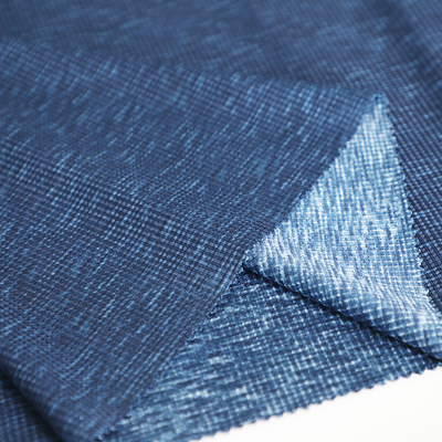 La singola cialda dell'elastam del jersey del poliestere cationico blu tricotta