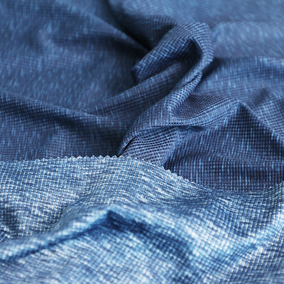 La singola cialda dell'elastam del jersey del poliestere cationico blu tricotta