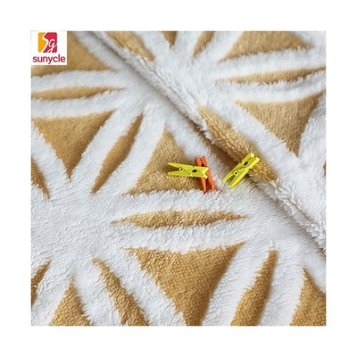 Jacquard Shu Velveteen Fabric 280gsm del girasole per la coperta domestica Pillowslip del tessuto