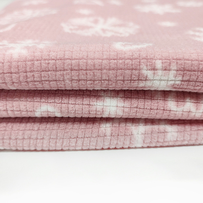 Il jacquard molle ha stampato il micro tessuto polare 160gsm di rosa