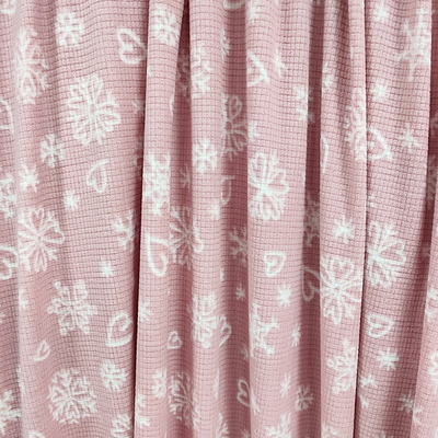 Il jacquard molle ha stampato il micro tessuto polare 160gsm di rosa