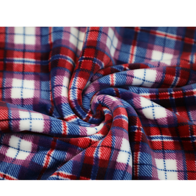 Micro tessuto del vello stampato plaid 280gsm per la sciarpa dell'indumento