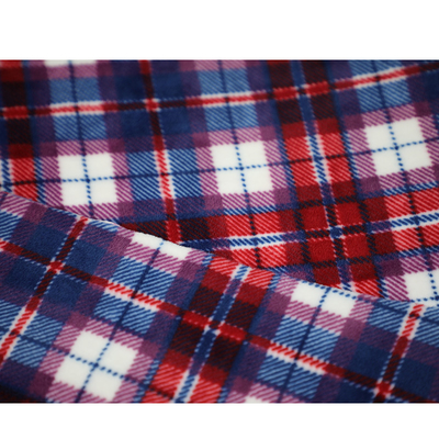 Micro tessuto del vello stampato plaid 280gsm per la sciarpa dell'indumento