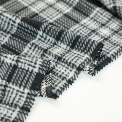 Plaid cationico 100% del tessuto del vello del poliestere il micro ha stampato polare per Sofa Pillowslip Blankets