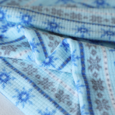 Jacquard stampato micro lato del tessuto uno del vello del modello del fiocco di neve
