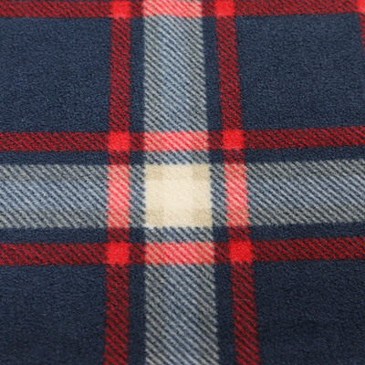 Micro tessuto classico 350gsm del vello stampato plaid per la sciarpa dei guanti
